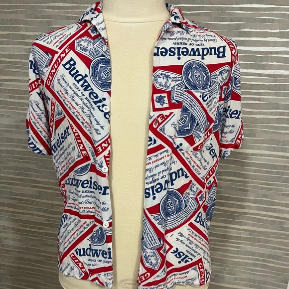 Budweiser Button Up Party Shirt - Picture 1 of 2
